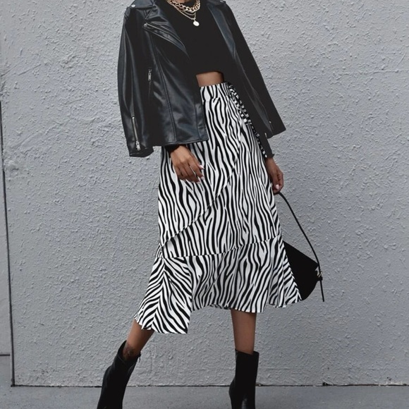 Skirts Zebra Print Midi Skirt Poshmark